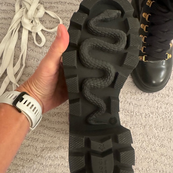 Gucci Sylvia Web combat boots - women size 37 (7 U.S.) - Picture 3 of 7